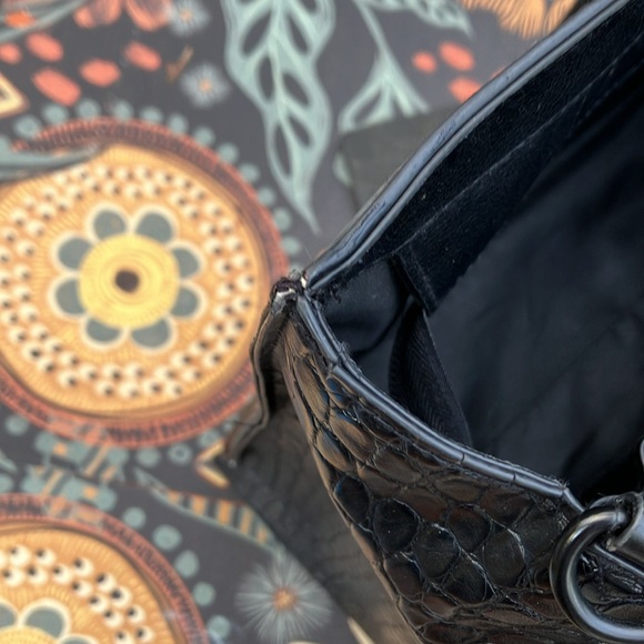 BEIS Large Black Croc Embossed Work Tote - Picture 5 of 15